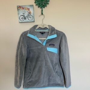 Patagonia Retool Snap T pullover gray and blue